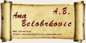 Ana Belobrković vizit kartica